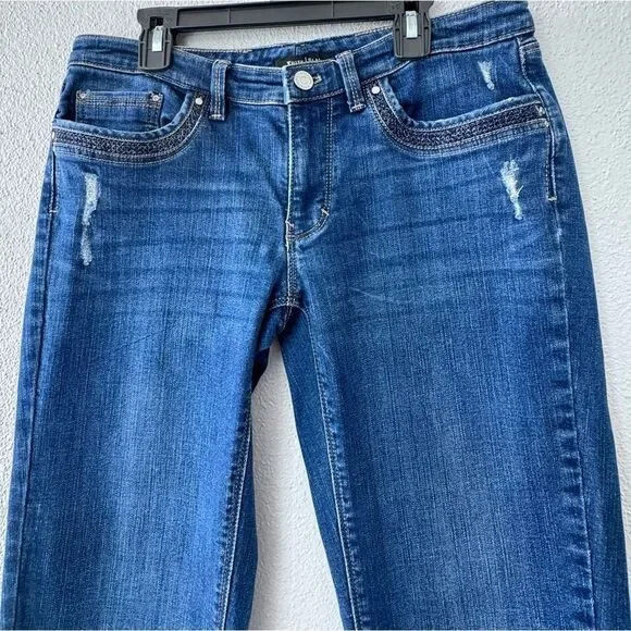 White House Black Market Girlfriend Denim Jeans Straight Leg SZ 4 - Picture 3 of 15